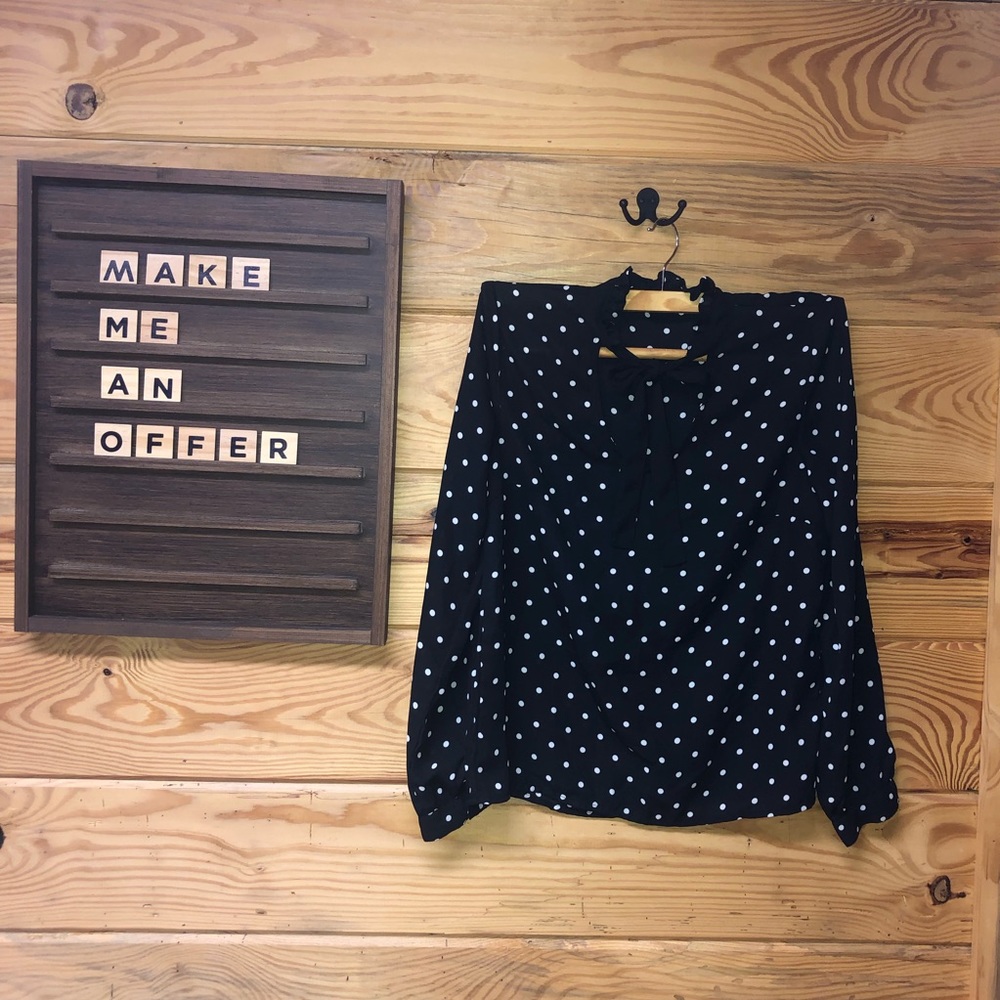 Polka dot button down blouse